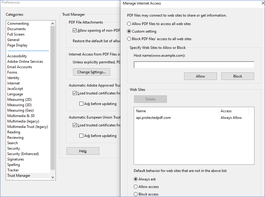 Adobe Trusted Sites